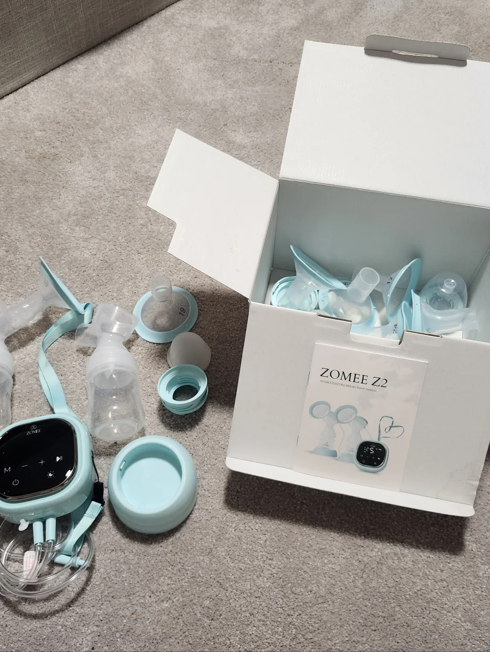 Zomee Z2 Double Electric Breast Pump With Box Hands-Free, Selling As Is Parts - Picture 6 of 7